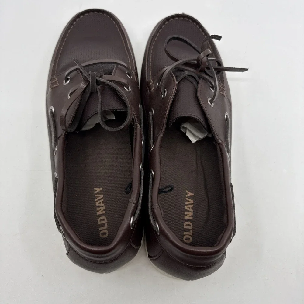 MENS OLD NAVY CHOCOLATE BROWN‎ BOAT SHOES SIZE 11 Loafers Slip On
